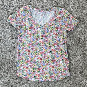 GAP Women's Colorful Floral Short Sleeve Tee